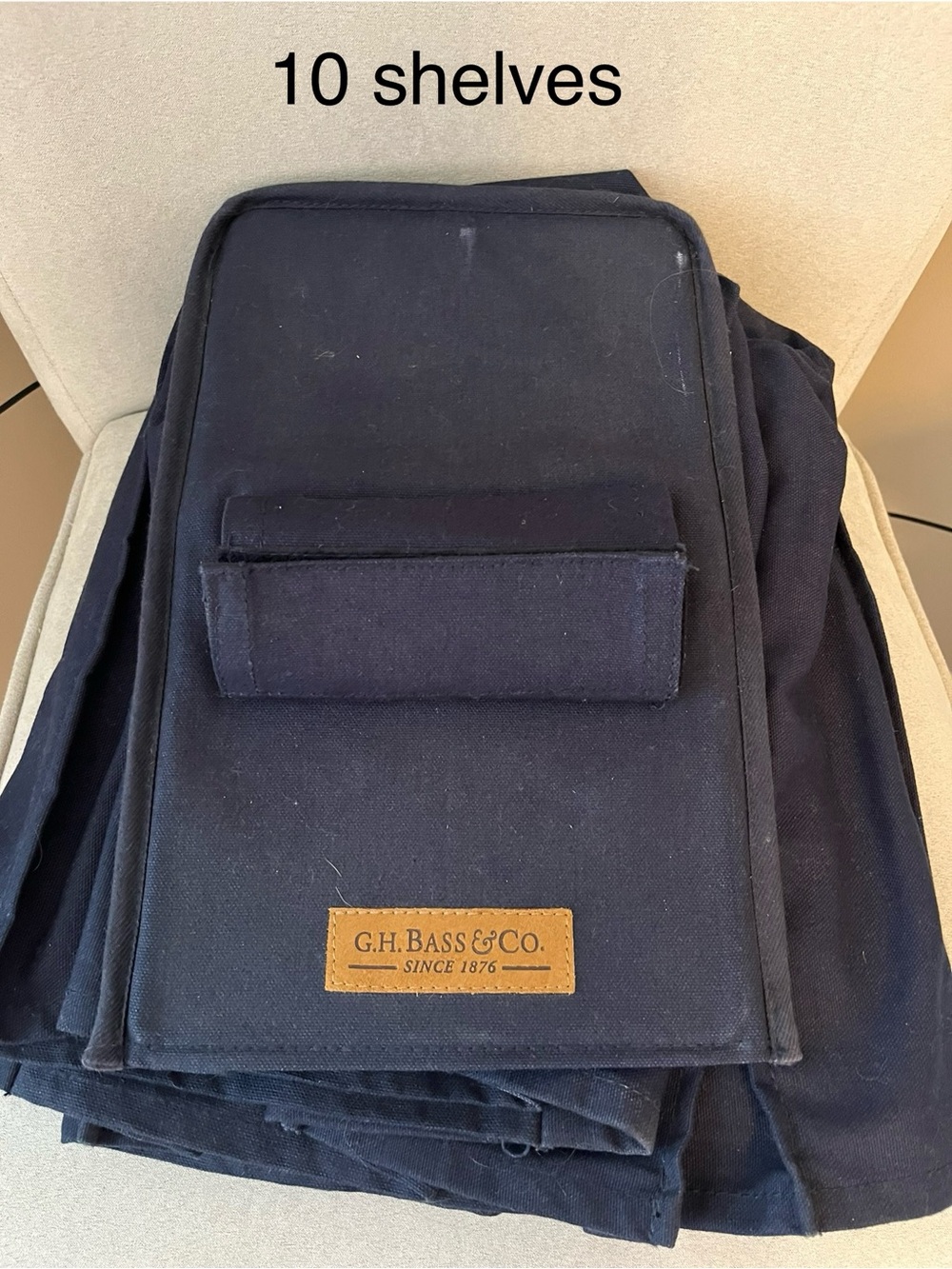 G.H. Bass & Co. Navy Canvas hanging closet organizer